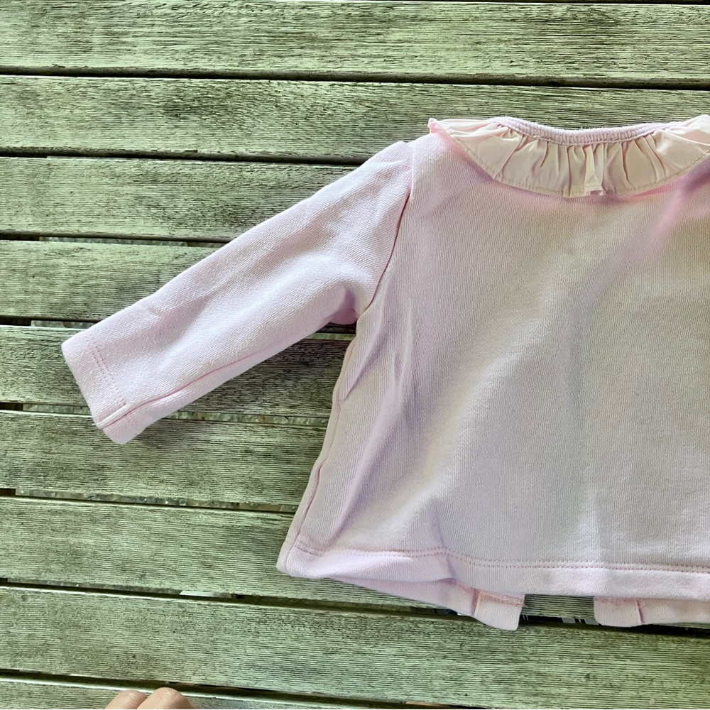 Cyrillus Pink Ruffled Cardigan - Size 9m - Picture 6 of 8